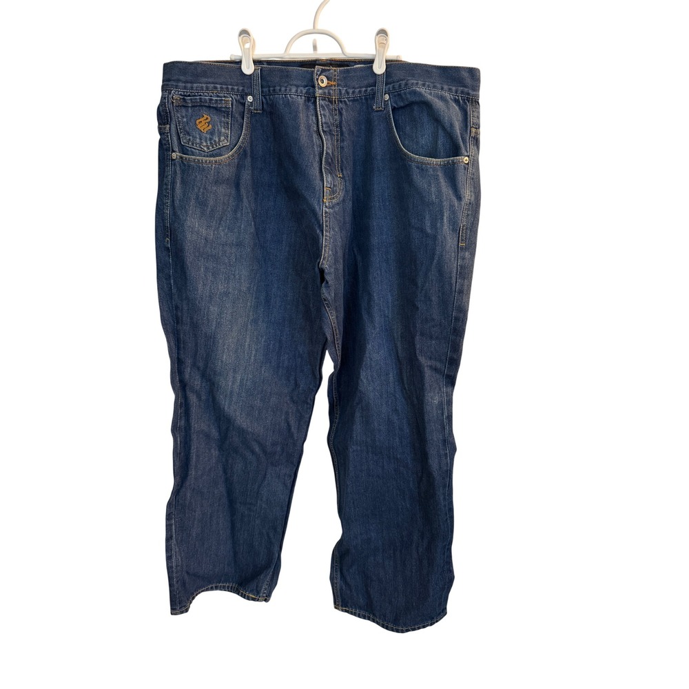 Rocawear Jeans Mens 42 Blue Relaxed Fit Baggy Embroidered‎ Logo Streetwear Y2K